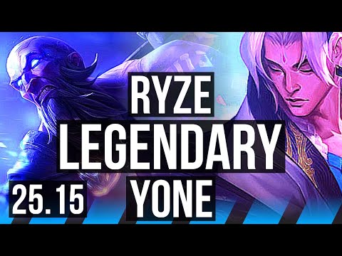 RYZE vs YONE (MID) | Legendary | KR Master | 25.15