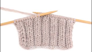 Video thumbnail for How to work knit 2, purl 2 (back and forth) – Nordic knitting style