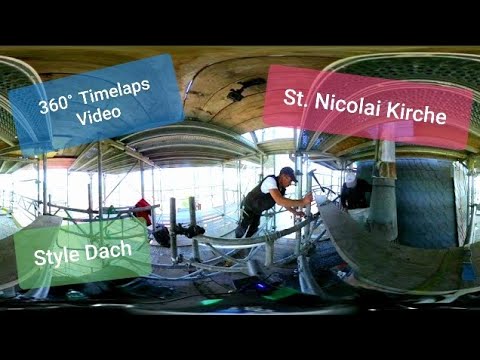 Kegelturm in Schiefer decken - 360° Timelaps Video