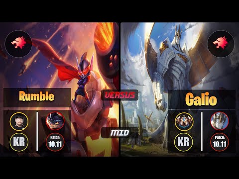 Lava RUMBLE (Mid) [Predator] VS GALIO - Challenger KR Patch 10.11