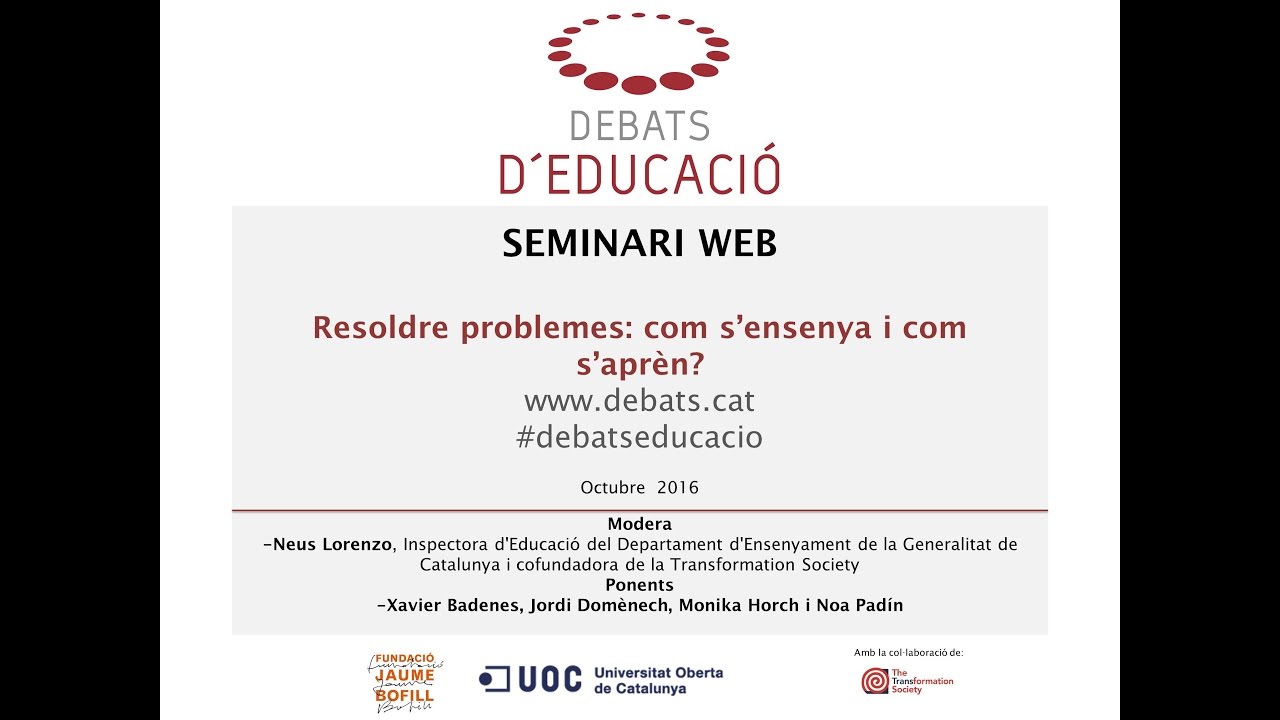 Seminari web: Resoldre problemes: com s’ensenya i com s’aprèn?