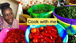 COOK WITH ME | Bulk cooking |Egusi soup + Bitter leaf soup +Vegetable Soup +Chicken stew