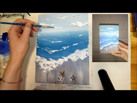 Simple Abstract Acrylic Art Ideas / EASY Seascape Paintings #38