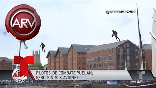 Pilotos de combate hicieron maniobras con traje volador | Al Rojo Vivo