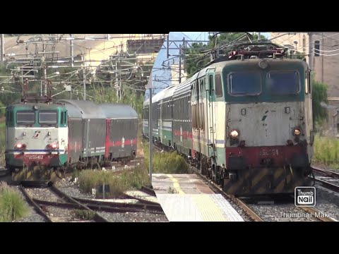 E 656 492! Transiti a 140 km/h.Stazione di Bagheria.Strombazzate e treni a lunga percorrenza.