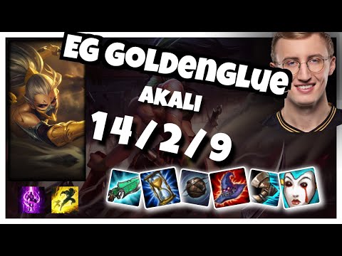 EG Goldenglue Akali MID (14/2/9) vs Lucian Gameplay Replay - Patch 10.22