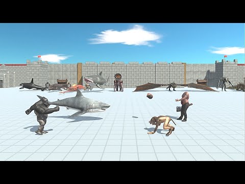2 VS 2 MUTANT WITH AQUATICS VS INFERNALS WITH FANTASY - Animal  Revolt Battle Simulator