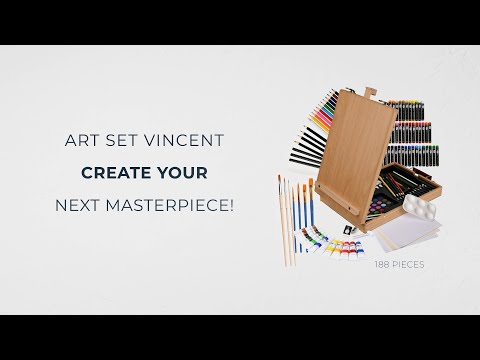 ARTINA XXL Painting Set 188pcs - Vincent - Art Set with Easel & Professional Art Supplies