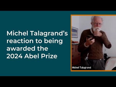 Michel Talagrand's reaction to winning the 2024 Abel Prize