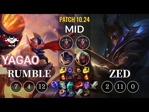 JDG Yagao Rumble vs Zed Mid - KR Patch 10.24