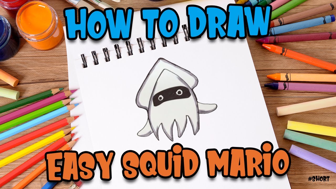 How to Draw easy Squid Mario step by step for Kids   #shorts