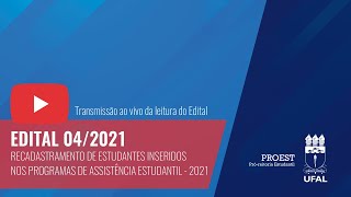 Edital de Recadastramento Socioeconômico 2020.2 (Leitura e tira-dúvidas)