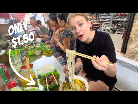 Desafio de comida de rua do Vietnã de $ 10 em Hanói 🇻🇳