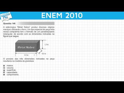 ENEM 2010 Math #11 - Dimensions of a Regular Parallelepiped and Definition of Volume (trick)