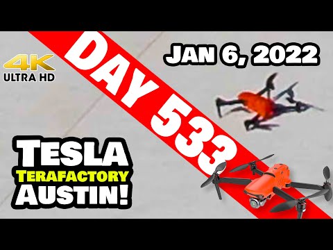 Tesla Gigafactory Austin 4K  Day 533 - 1/6/22 - Tesla - GIGA TEXAS: MY PERSONAL DRONE LANDING PAD!