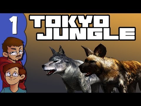 Let's Play Tokyo Jungle [CO-OP] (Survival Mode) Part 1 - Lycaon and Wolf Take Over the World!
