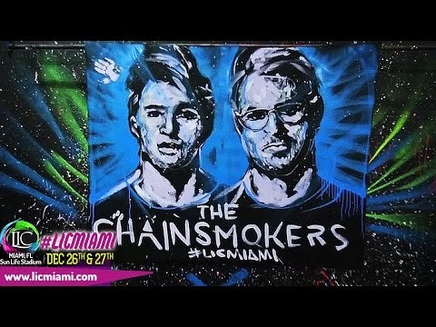 2014 LIC MIAMI FESTIVAL - THE CHAINSMOKERS Announcement (Live Painting by David Garibaldi)