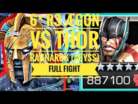 6* R3 ÆGON vs Thor Ragnarok (Abyss) Full Fight Perfect Takedown. Abyss of Legends. MCOC