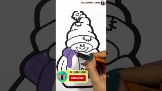 Snowman Drawing & Coloring for Kids & Toddlers | Basic How to Draw, Paint Tips