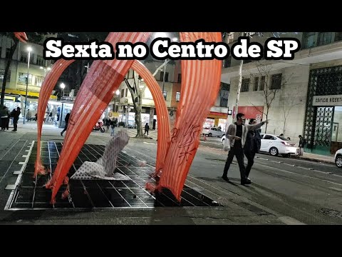 Noite chegando no Centro de São Paulo