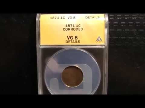 1871 Indian Head Cent ANACS VG 8
