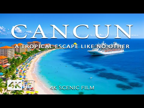 [4K] Cancún Paradise 2025 🌊 Stunning Caribbean Beaches & Scenic Views  Azure Escape 4K