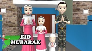 Download lagu Ayah KakIna Pulang di Hari Lebaran Idul Fitri | Kartun [2019] #16 KAKINA mp3