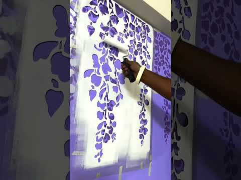 Wall Stencil Design By DIY Home Decor #walldecor #stencil #texture #art #shorts #wall