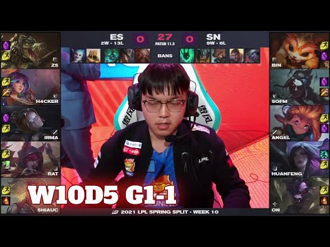 ES vs SN - Game 1 | Week 10 Day 5 LPL Spring 2021 | eStar vs Suning G1