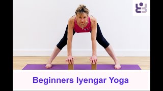 Iyengar Yoga for Beginners. 20 minute class for hips, legs and shoulders