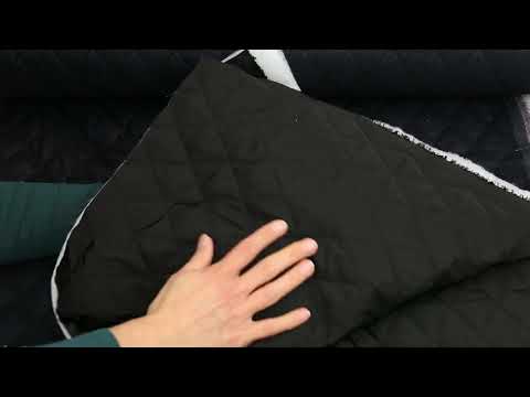 Steppstoff - Stepper - Uni - Wattiert - Rauten - Feine Struktur - Schwarzblau/Schwarz