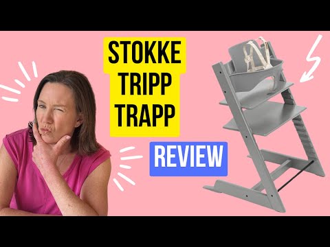 Stokke Tripp Trapp High Chair 2 (Natural), Cushion 2 (Nordic Grey) + Stokke Tray (White) - Includes Chair + Baby Set with Removable Harness for Children 6-36 Months video review thumbnail