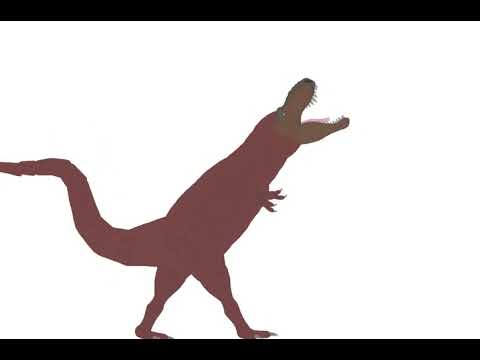 Running T-rex eating a human