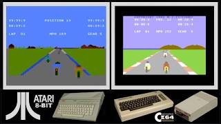 Atari 8-bit vs C64 : SPEED KING (Side by side comparison)