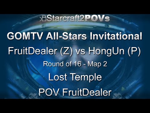 SC2 WoL - GOMTV All-Stars 2010 - FruitDealer vs HongUn - Ro16 - Map 2 - Lost Temple - FruitDealer