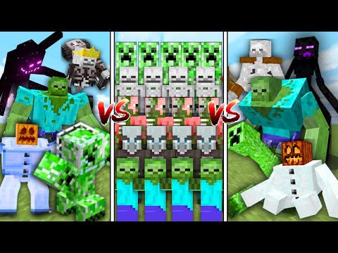 VANILLA MOBS vs EVOLVED MOBS vs MUTANT MOBS in Minecraft Mob Battle