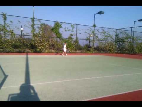 Maximilian & Junior playing tennis,  may 2010