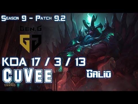 Gen CuVee GALIO vs YASUO Mid - Patch 9.2 KR Ranked