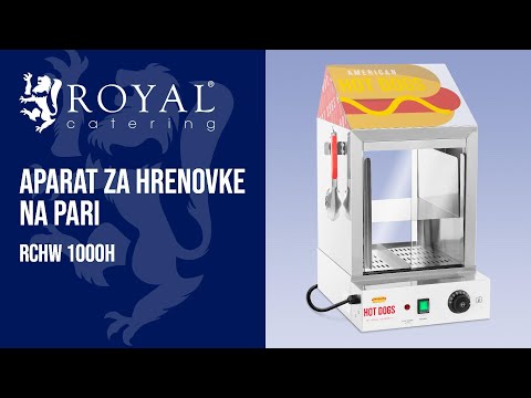 videozapis - Parni aparat za hot dog - 100 hrenovki - 25 peciva - 1000 W