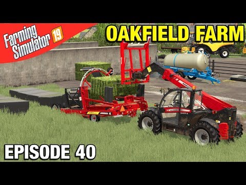 WRAPPING SILAGE BALES Farming Simulator 19 Timelapse - Oakfield Farm Seasons FS19 Episode 40