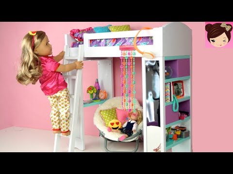 Doll Bunk Bed Bedroom Morning Routine Back To School -  AG  Doll Furniture & Realistic Miniatures