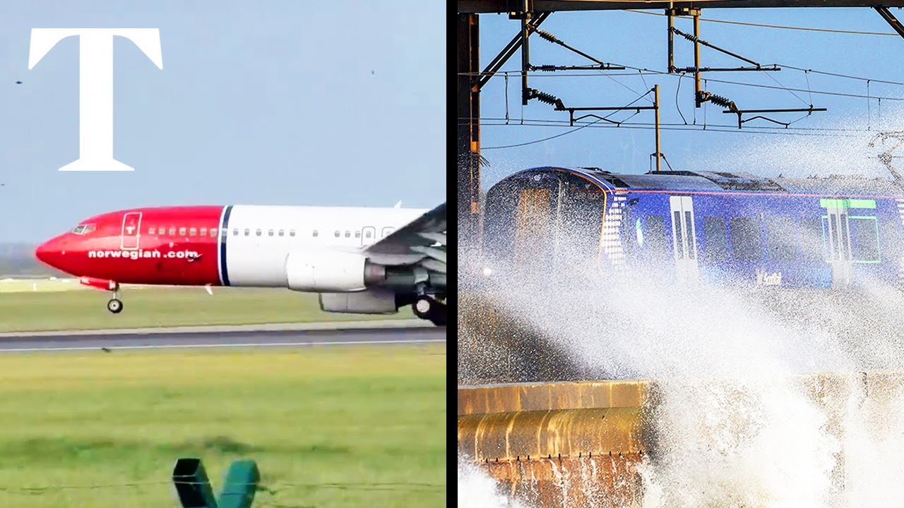 Storm Ashley forces rough landing amid gale force winds