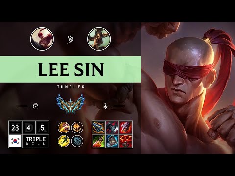 Lee Sin Jungle vs Nidalee: Triple Kill, Legendary - KR Challenger Patch 14.15