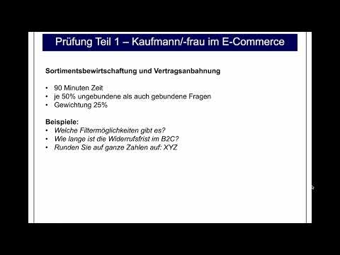 Kaufmann im e commerce Prüfung Teil 1