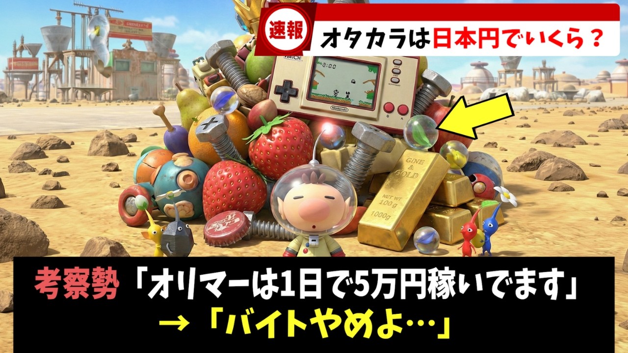 ピクミンのオタカラって日本円でいくら？