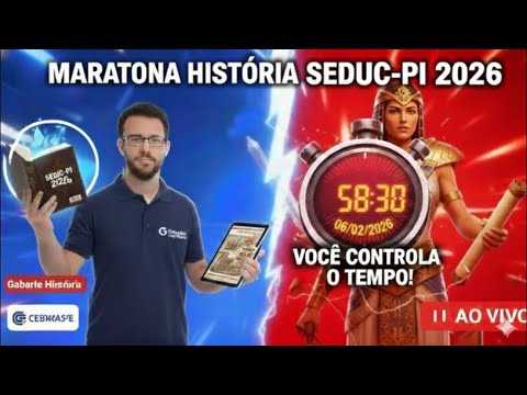 MARATONA SEDUC-PI 2026:  Questões de HISTÓRIA do CEBRASPE resolvendo Prova ao vivo (RETA FINAL!) 🔥