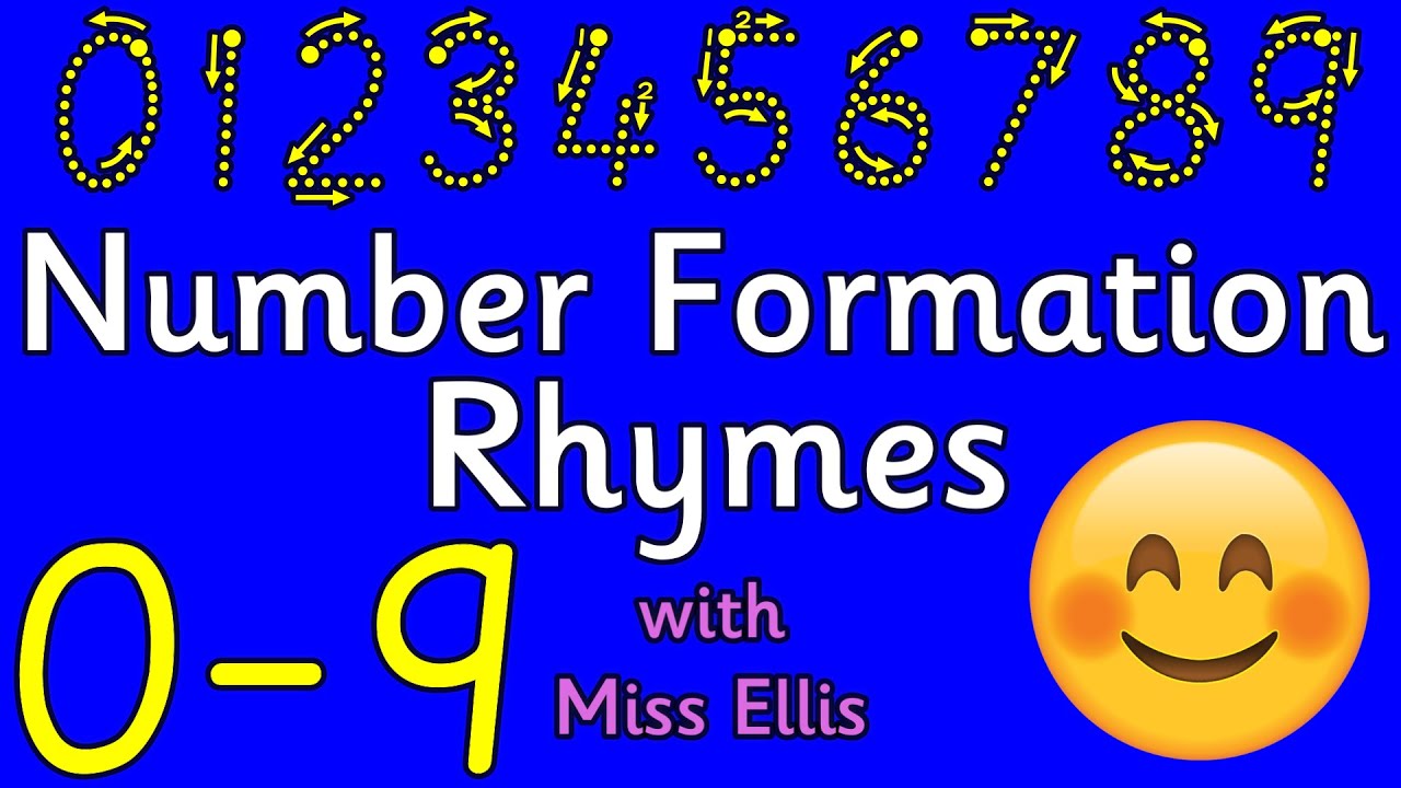 NUMBER FORMATION RHYMES 0-9 with Miss Ellis 💙 #numberformation