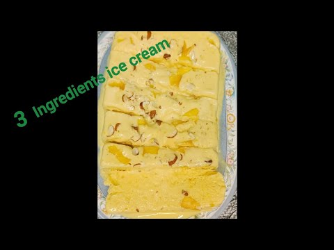 Only 3 Ingredients Mango Ice cream | No condensed milk no whipping cream | Mango Custard Ice Cream💛