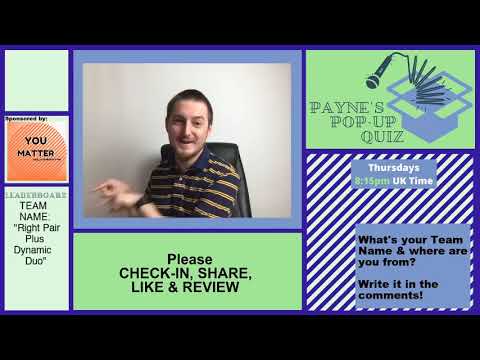 Payne's Pop Up Quiz No 28