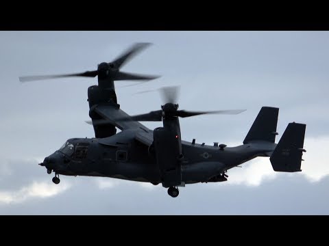 4Kᵁᴴᴰ USAF Bell Boeing CV-22B Osprey Impressive Sunset Demo @ RIAT 2018